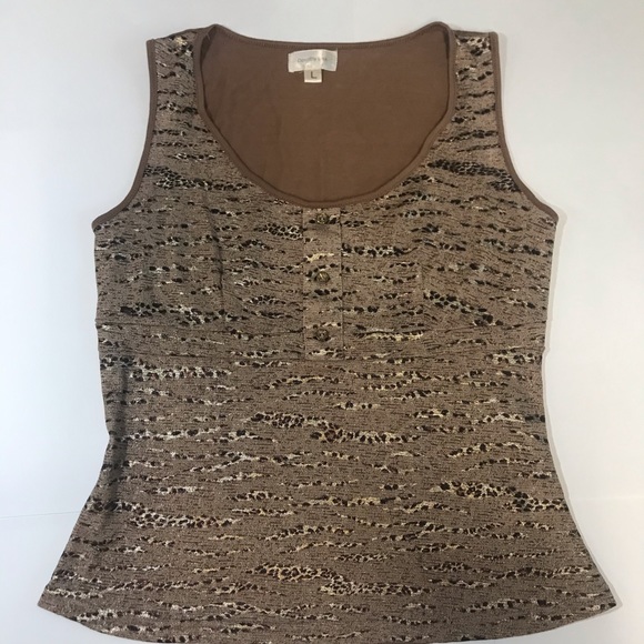 Dorothy Brown Animal Print Sleeveless Top Large - Picture 1 of 7